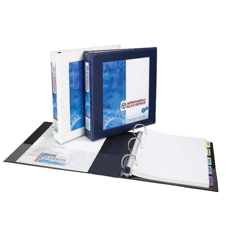 Avery Framed View Heavy-Duty Binder w/Locking 1-Touch EZD Rings 1" Cap Navy Blue 68055, 5 of 7