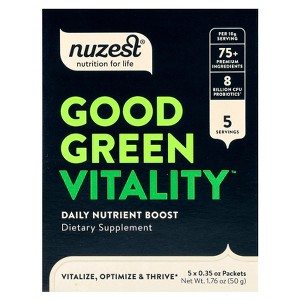 Nuzest Good Green Vitality™, 5 Packets, 0.35 oz (10 g) Each - 1 of 4