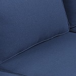 blue cushion/brown wicker