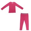 EVERYDAY KIDS Girls Thermal Underwear Set – Long Johns Base Layer for Cold Weather – Microfleece & Moisture-Wicking, Pink - 2 of 4