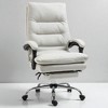 Mshliw Executive Office Chair with Footrest, Reclining Back, Swivel Base, Microfiber Upholstery & Double-Tier Padding, Dining Chair - 2 of 4