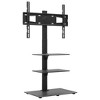Aghana Digitals 3-Tier Swivel Corner TV Stand with Storage, 32-65 Inch, Black Steel & Glass, VESA - 2 of 4