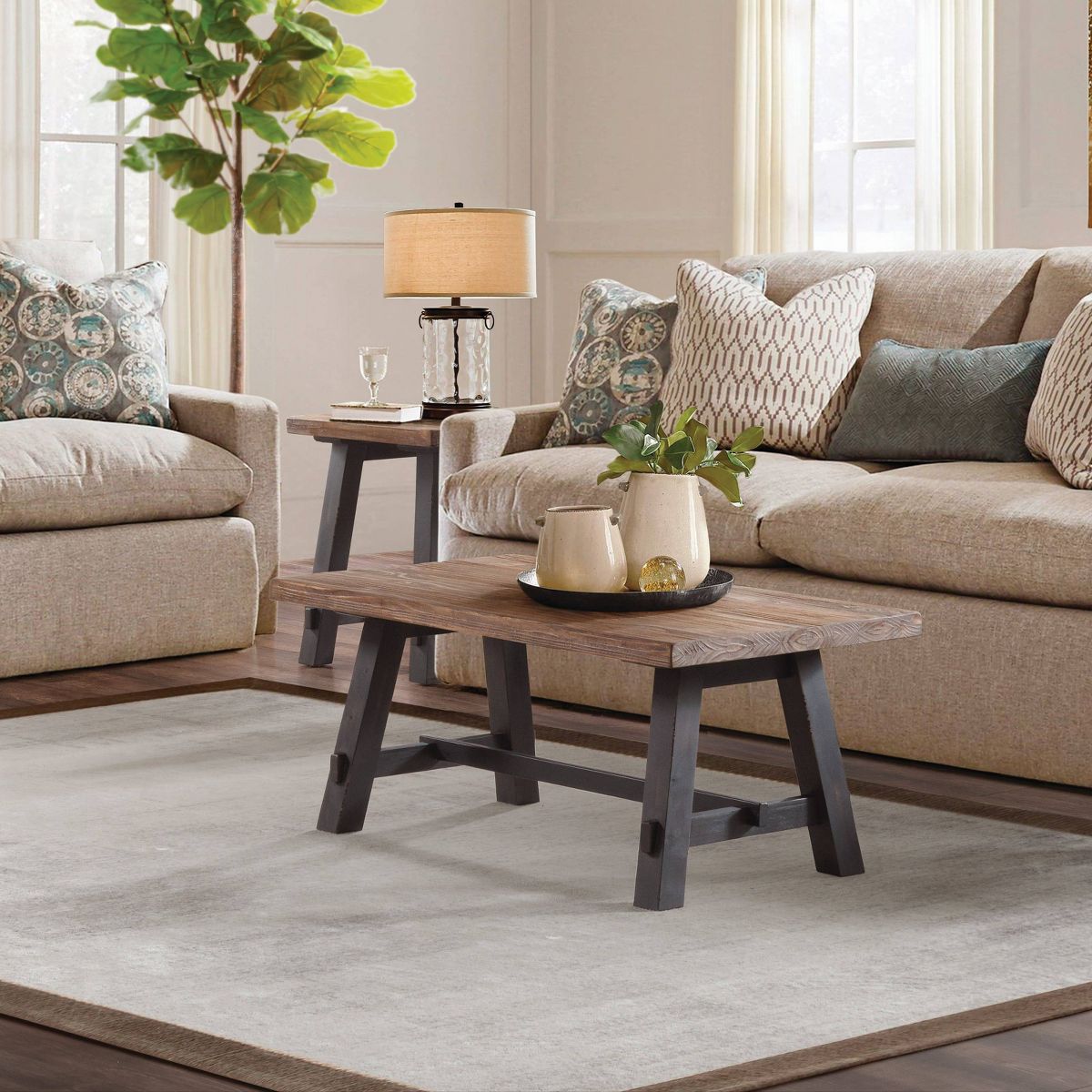 Odin Solid Wood Coffee Table - Alaterre Furniture - thumbnail 4