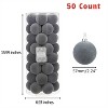 Every Day is Christmas Velvet 50ct 57cm/2.24" Christmas Ornaments, Shatterproof Christmas Tree Ornament Set, Flocking Ball Decorations - 2 of 4