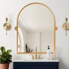 1-Piece 24 in.W x 36 in.H Iron Right Angled Arched Gold Metal Hanging Mirror Wall Mirror - 2 of 4