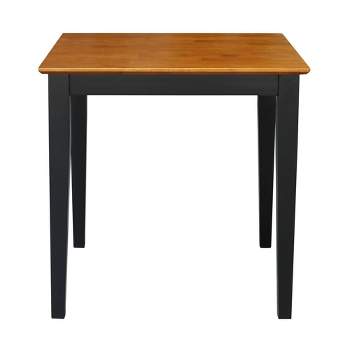 Solid Wood Top Table with Shaker Legs Black/Red International Concepts