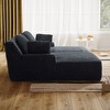 77.8" Oversized Corduroy Double Chaise Lounge Cloud Plush Sofa Bed with Throw Pillows - 3 of 4