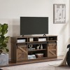 CENGHU TV Stand for Television up to 65" , Modern Mid Century Entertainment Center with Sliding Barn Door, Storage Cabinet Table Living Room, Brown - 2 of 4