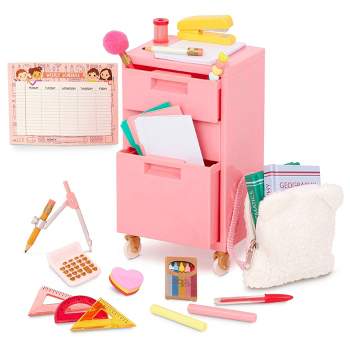 Our Generation Ready, Set, Learn! School Supplies & Rolling Cabinet Accessory Set for 18'' Dolls