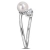 EVERLY JEWELRY | Multiple-color option in Yellow Silver Pearl Ring with Multiple color gemstone Options. - 2 of 4
