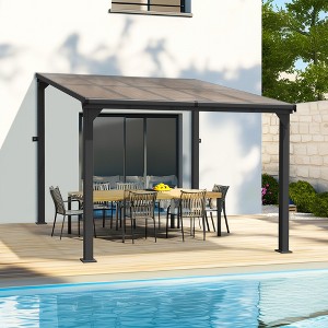 Pamapic Hardtop Outdoor Gazebo Pergola Aluminum Framed with Sloping Pitched Roof for Garden, Patio - 1 of 4