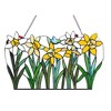 Chloe Lighting Daisy Tiffany-Glass Flowers Window Panel 23" Wide - 2 of 4