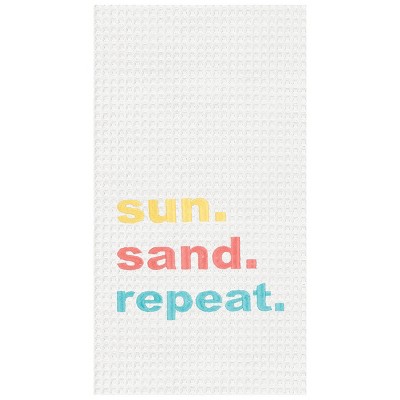 C&F Home Sun, Sand, Repeat Waffle Weave Cotton Kitchen Towel