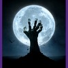 Women's Design By Humans Halloween! Zombie Hand Reaching from Grave T-Shirt By EBCD Racerback Tank Top - 2 of 3