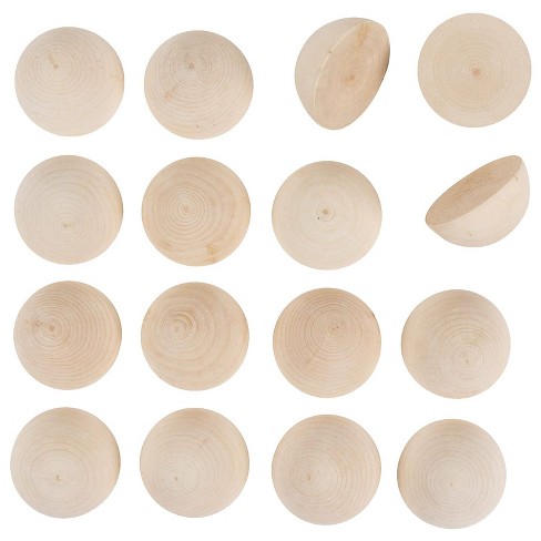 Half Wood Beads for Crafts Unfinished Split Wood Balls Solid Wood  Hemisphere for DIY Project Gnome