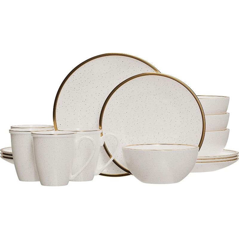 American Atelier Varda Round Dinnerware Set – 16-Piece Stoneware Dinner Party Collection 4 Dinner Plates, 4 Salad Plates, 4 Bowls & 4 Mugs, 1 of 8