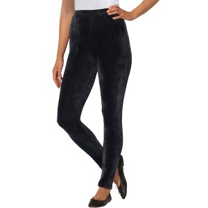 Woman Within Women's Plus Size Velour Legging - 1 of 4