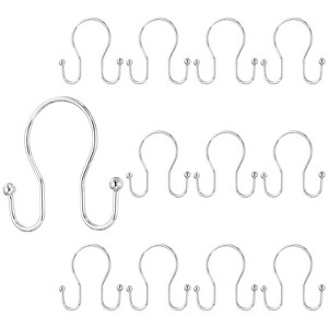 Unique Bargains Metal Rustproof Standard Shower Rods Curtain Hooks 12 Pcs - 1 of 4