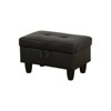 DOMETOUR Modern Faux Leather Ottoman Upholstered Accent Bench for Living Room, Bedroom & Entryway Black - 3 of 4
