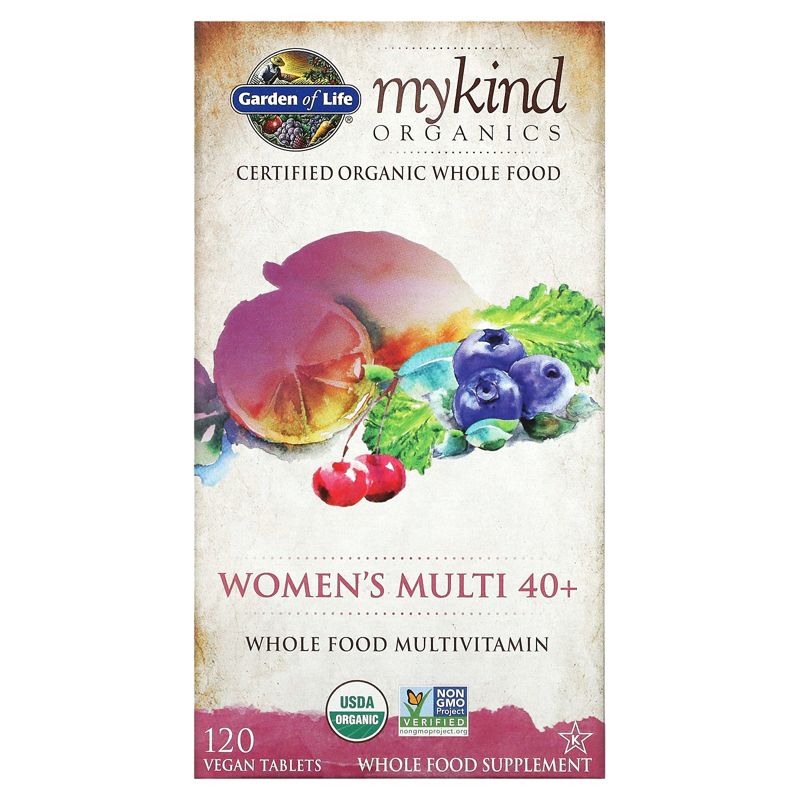Garden of Life Women's Multi 40+, Whole Food Multivitamin, 120 Vegan Tablets, 1 of 4