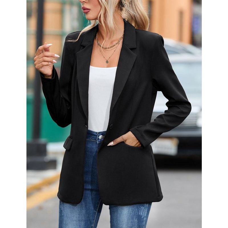Whizmax Women's Casual Blazer Jacket Open Front Long Sleeve Work Office Suit Blazers, 2 of 8