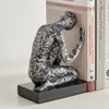 Danya B Kneeling Figure Sculptures Polyresin Silver and Black Finish Bookend Set of 2 - 3 of 4