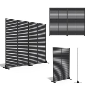 SEVOBAL 2pc Patio Screen Patio Privacy Porch Screen Patio Screens Paged Patio Decorative Screens Patio Screen Decor Outdoor, Black, 90.94"*15.75"*72" - 1 of 4