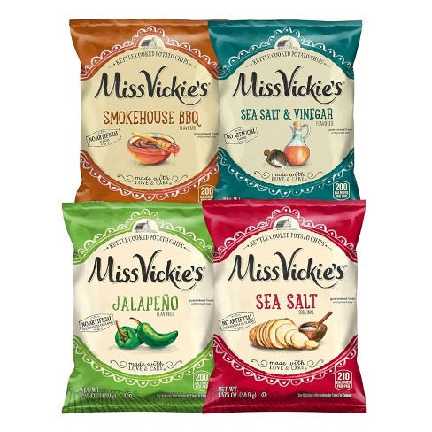 Miss Vickies Kettle Cooked Potato Chips Variety Pack 28ct/27.5oz : Target