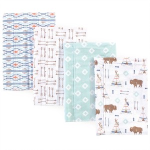 Hudson Baby Infant Boy Cotton Flannel Burp Cloths 4pk, Arrows, One Size - 1 of 3
