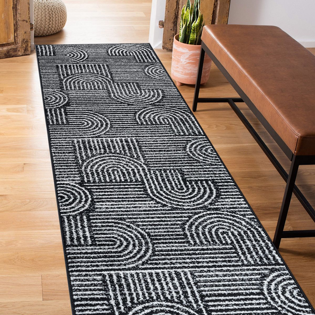 World Rug Gallery Bohemian Stipre Arch Design Area Rug: Geometric, Rectangle, Low Pile, Stain & Fade Resistant - thumbnail 9