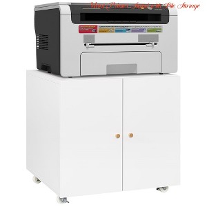 Printer Stand w/Storage, Mobile Printer Cabinet for Home Office, Metal Table for Printers w/ Storage - 1 of 4