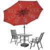 LeisureMod Sierra 9FT Outdoor Patio Tilt Market Umbrella with Solar LED Lights - 4 of 4