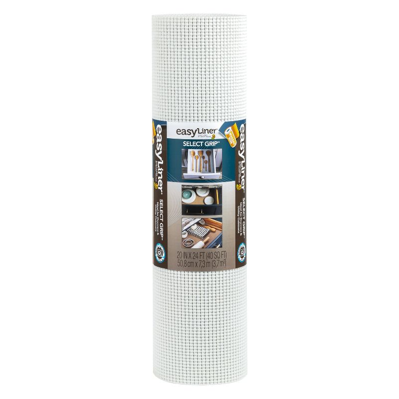 Duck Select Grip EasyLiner Non Adhesive Shelf and Drawer Liner, 20&#34; x 24&#39; White, 1 of 9