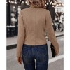 Women's Faux Suede Leather Jacket 2024 Fall Winter Clothes Casual Business Long Sleeve Blazer Jacket Coat - 4 of 4