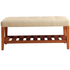 TiramisuBest Modern Lift Top Storage Bench with Pull-out Bed 1pc Dark Blue Velvet Tufted Solid Wood Furniture--Dark Blue - 1 of 4