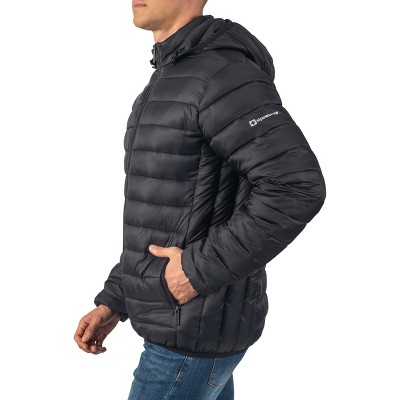 Мужские куртки Alpine Swiss Men’s Lightweight Puffer Jacket with Removable Hood | Milo Winter Coat Packable Water-Resistant Down Alternative Bubble Jacket BLK XL — фото 5