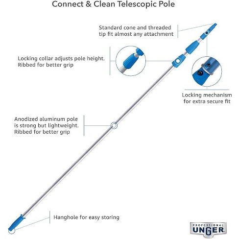 Unger Connect & Clean Telescoping 4-8 Ft. L X 1 In. D Aluminum