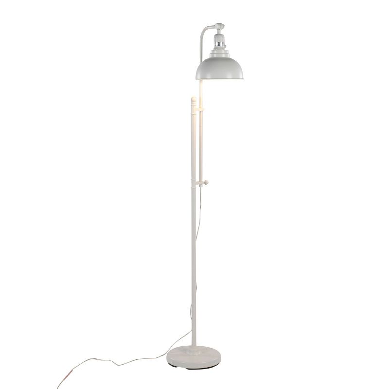 LumiSource Emery Industrial Floor Lamp in White Metal, 2 of 10