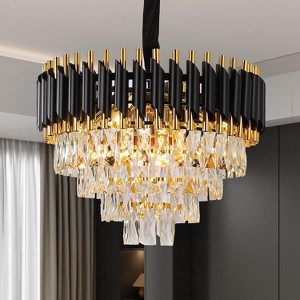 Whizmax Modern New Crystal Chandelier, Black and Gold Glass Lamp, Suitable for Bedroom, Living Room, Study Room - 1 of 4