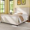 Bed Frame with 58" Tall Headboard,Silver Plating Trim,Velvet Upholstered - 2 of 4