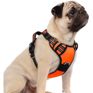 rabbitgoo , No Pull Dog Vest with 3 Buckles, Pet Harness with Easy Control Handle and Reflective Strips, Orange, S - 1 of 1