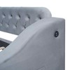 MAYEERTY Twin Size Upholstered Daybed, Storage Armrests USB Port, Bedroom, Gray - 3 of 4