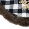 Northlight 48" Black and White Buffalo Plaid Christmas Tree Skirt with Burlap Snowflake - 4 of 4