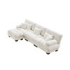 Oversized 133.8" Chenille Modular L-Shaped Sectional Sofa with Bolster Armrests and Ottomans, 4-Piece Free combination Sofa - 4 of 4