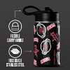 NBA Houston Rockets 14oz Kids Stainless Steel Water Bottle With Straw Lid and Flexible Handle - 3 of 4
