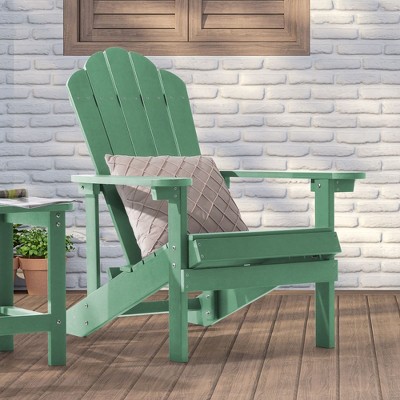 Sonkuki Faux Wood Adirondack Chair with High Back and Wide Seat