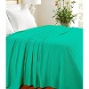 HomeRoots Queen Teal Cotton Waffle Weave Honeycomb Blanket - 2 of 4