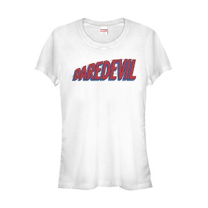 Juniors Womens Marvel Daredevil Hero Logo T-Shirt - 1 of 3