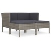 vidaXL 4 Piece Patio Lounge Set with Cushions Poly Rattan Gray - 2 of 4