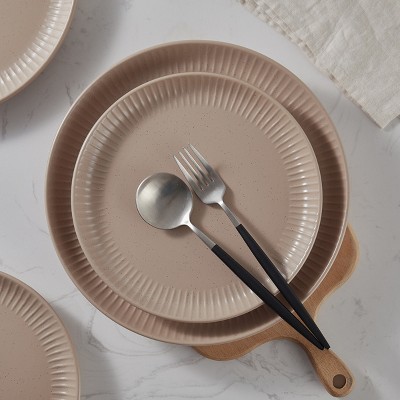 Beige Ceramic 12-Piece Dinnerware Set, Service for 4